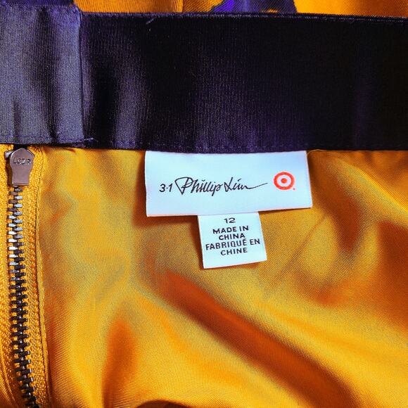 3.1 Phillip Lim x Target Skirt Abstract Leopard Yellow Sz 12 Artful Statement - Picture 6 of 6
